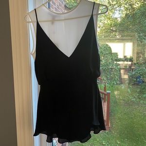 BCBG Black White Layered Tank Blouse